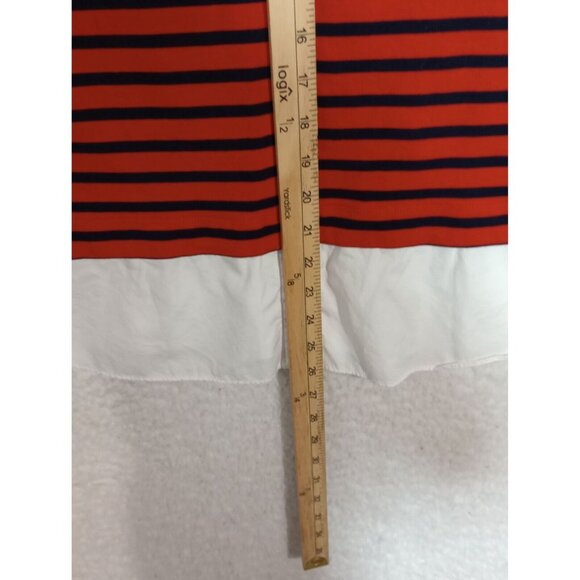 Lauren Ralph Lauren Striped Long Sleeve Top Red & Navy Blue Cotton - Picture 5 of 10